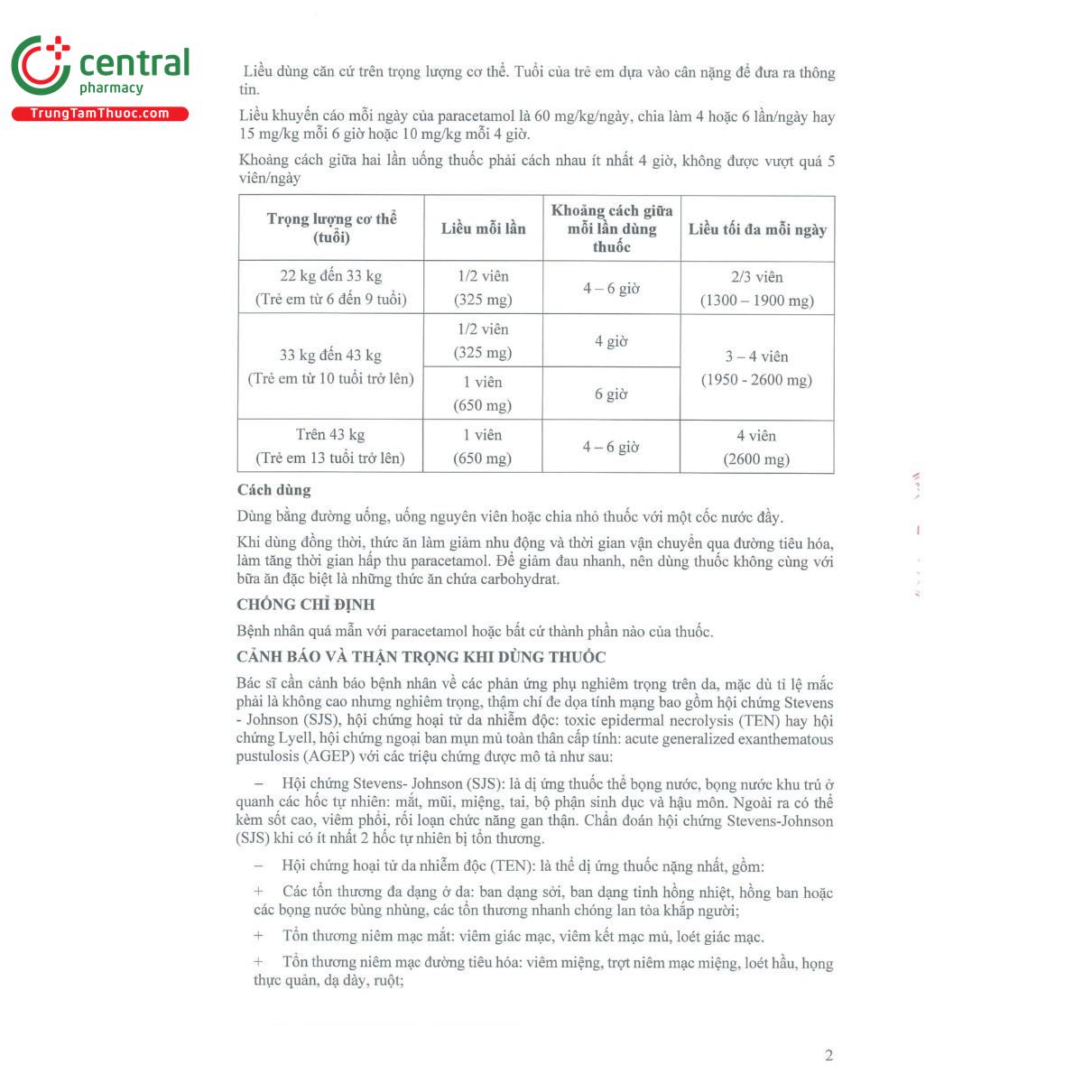 thuoc paracetamol 650 boston 13 F2845