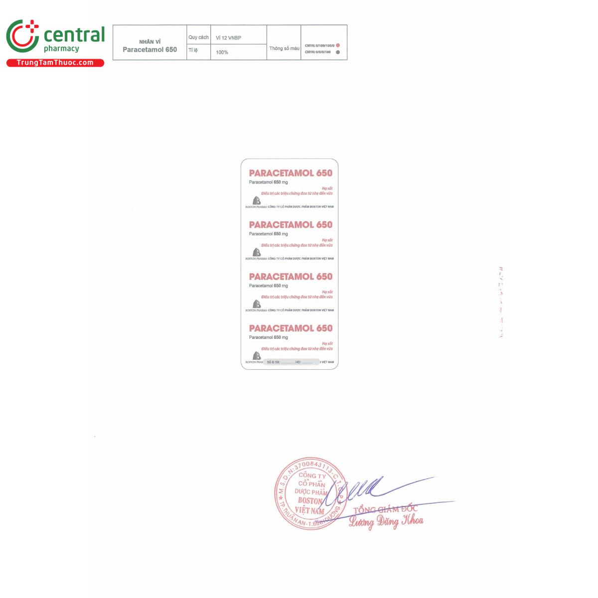 thuoc paracetamol 650 boston 9 J3583