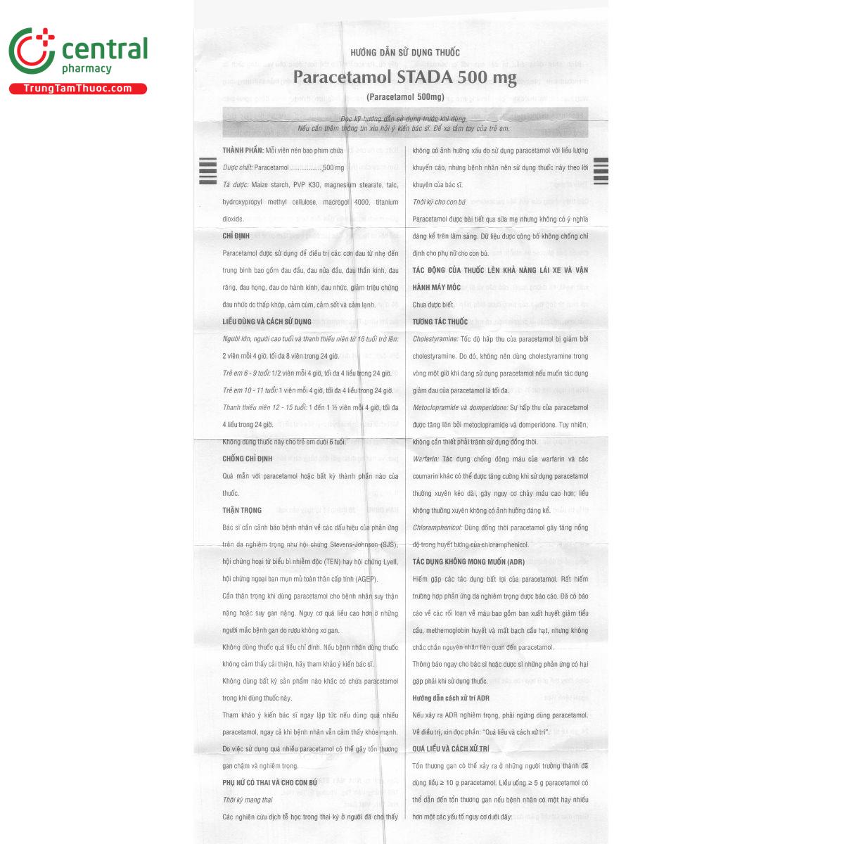 thuoc paracetamol stada 500mg 10 B0273