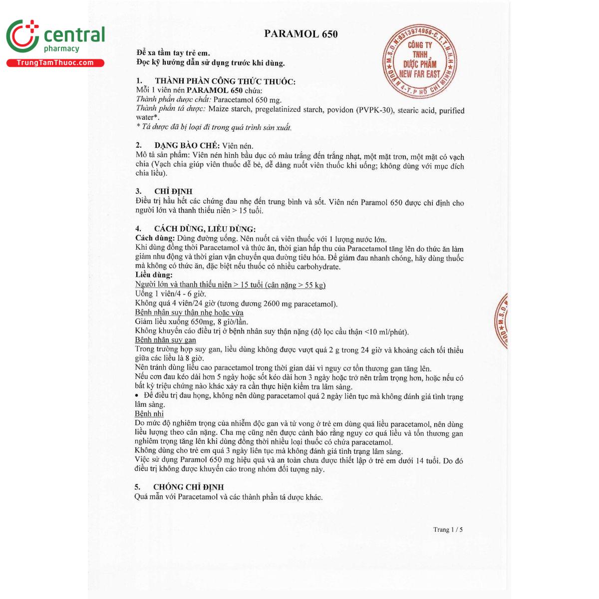 thuoc paramol 650mg 3 L4626 thuoc paramol 650mg 3 L4626