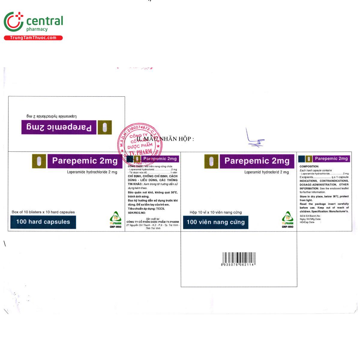 thuoc parepemic 2mg tv pharm 7 D1057