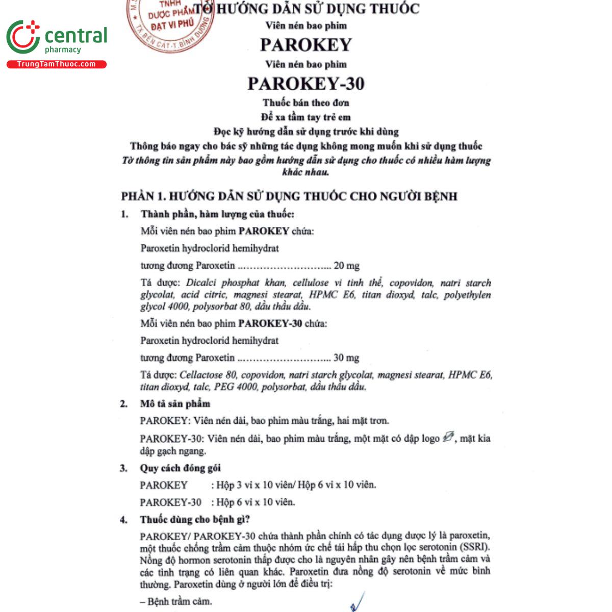 thuoc parokey 30 1111 O5460