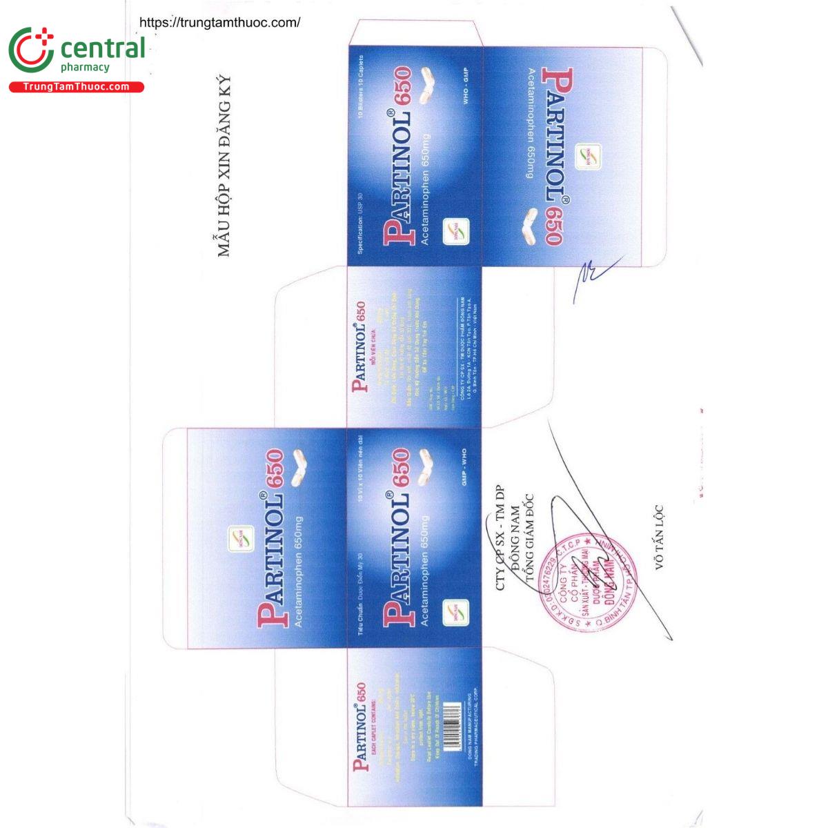 thuoc partinol 650mg 2 L4831 thuoc partinol 650mg 2 L4831