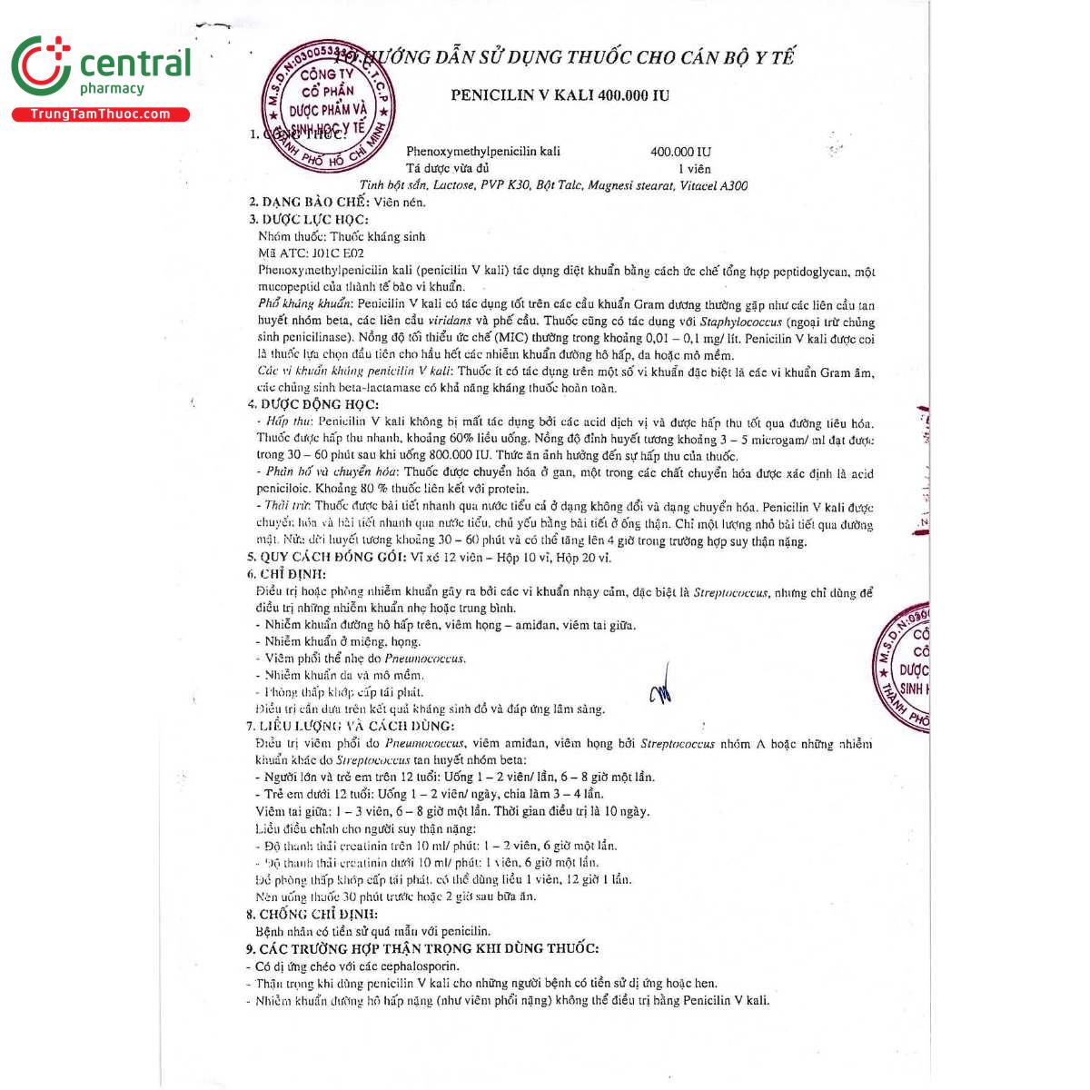 thuoc penicilin v kali 400000 iu mebiphar 7 C0525