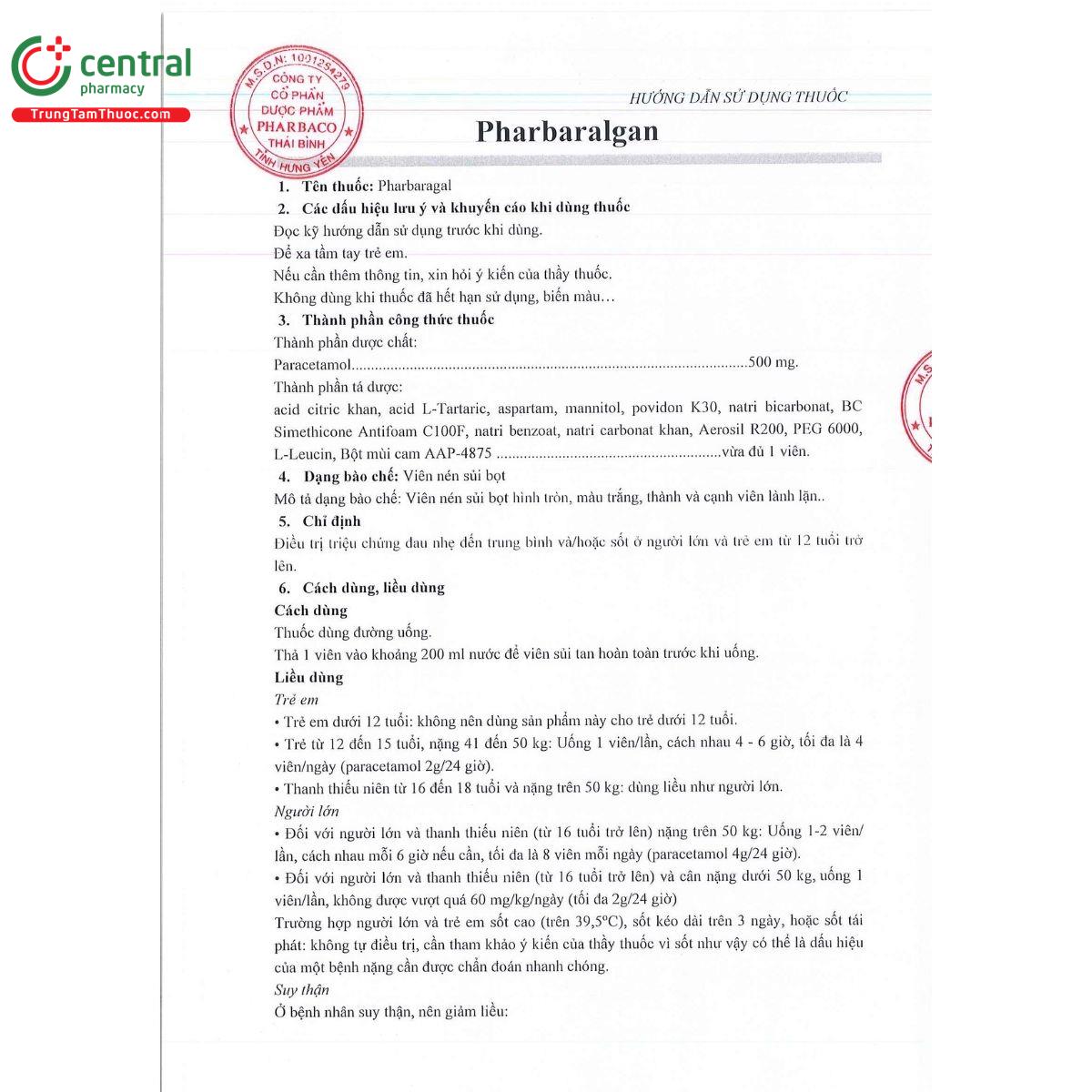 thuoc pharbaralgan 500mg 5 F2660 thuoc pharbaralgan 500mg 5 F2660