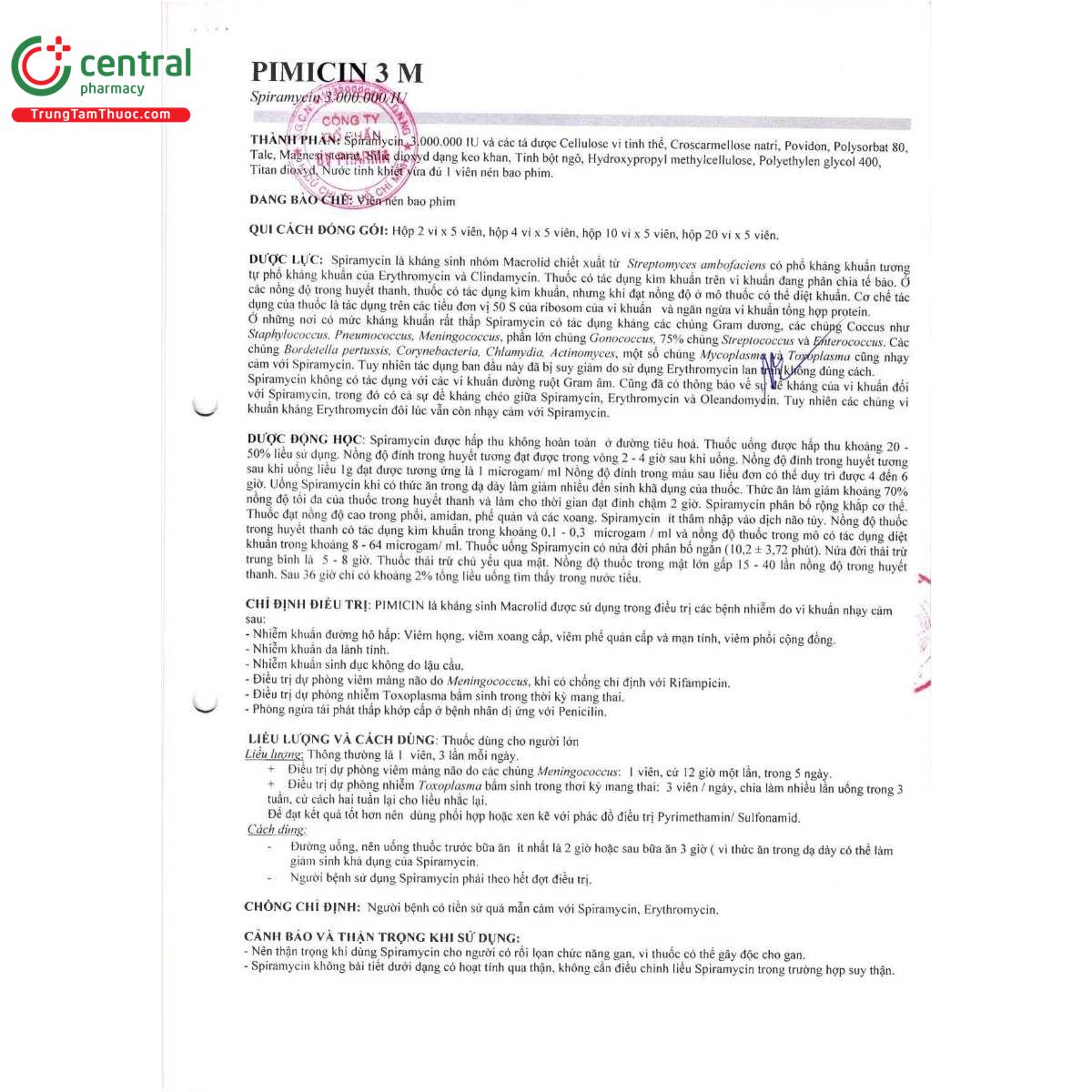 thuoc pimicin 3m 5 U8037 thuoc pimicin 3m 5 U8037