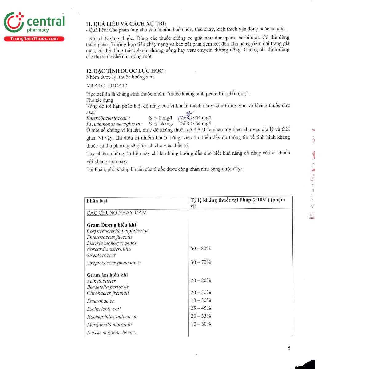 thuoc piperacillin panpharma 2g 8 K4316