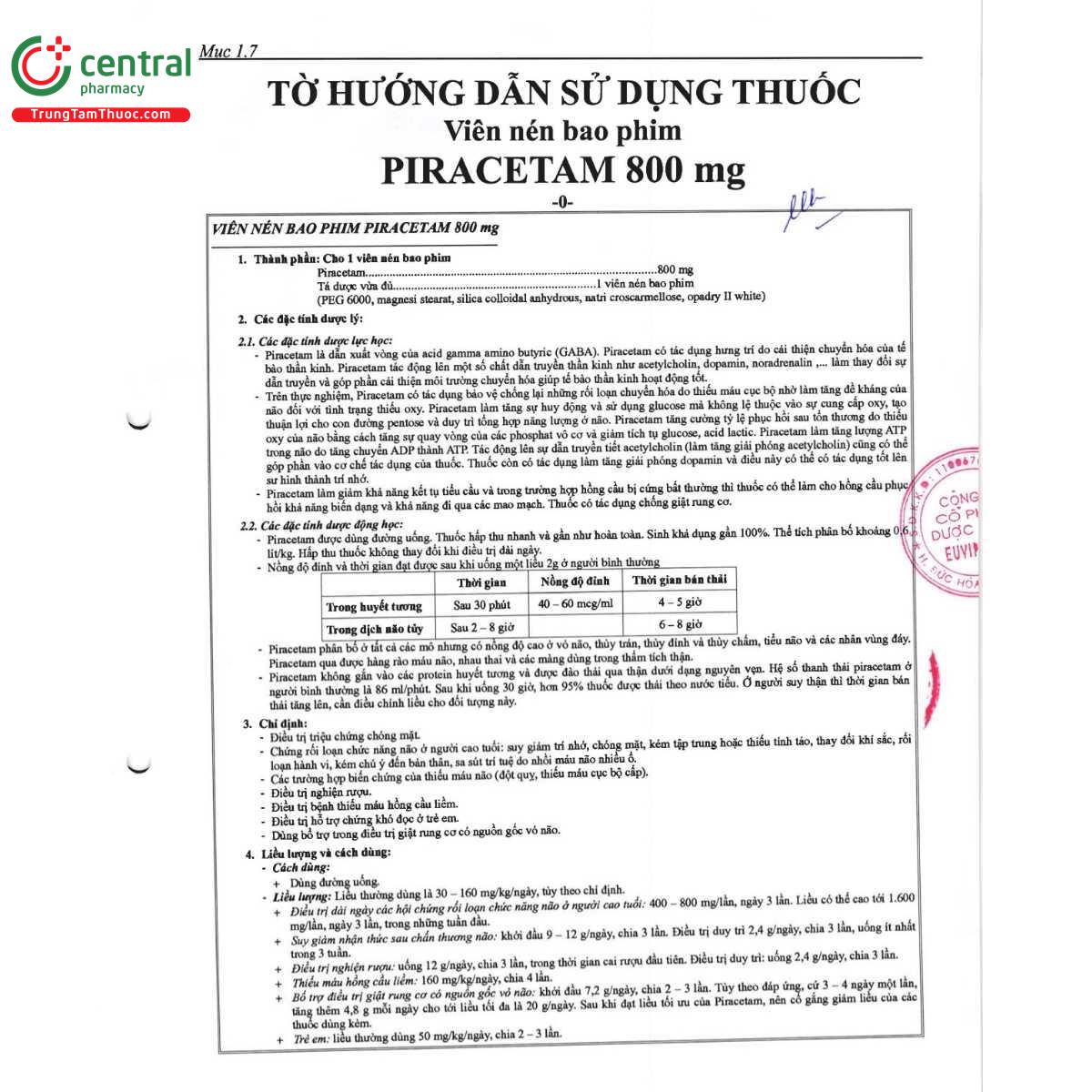 thuoc piracetam 800mg euvipharm 9 T8726 thuoc piracetam 800mg euvipharm 9 T8726