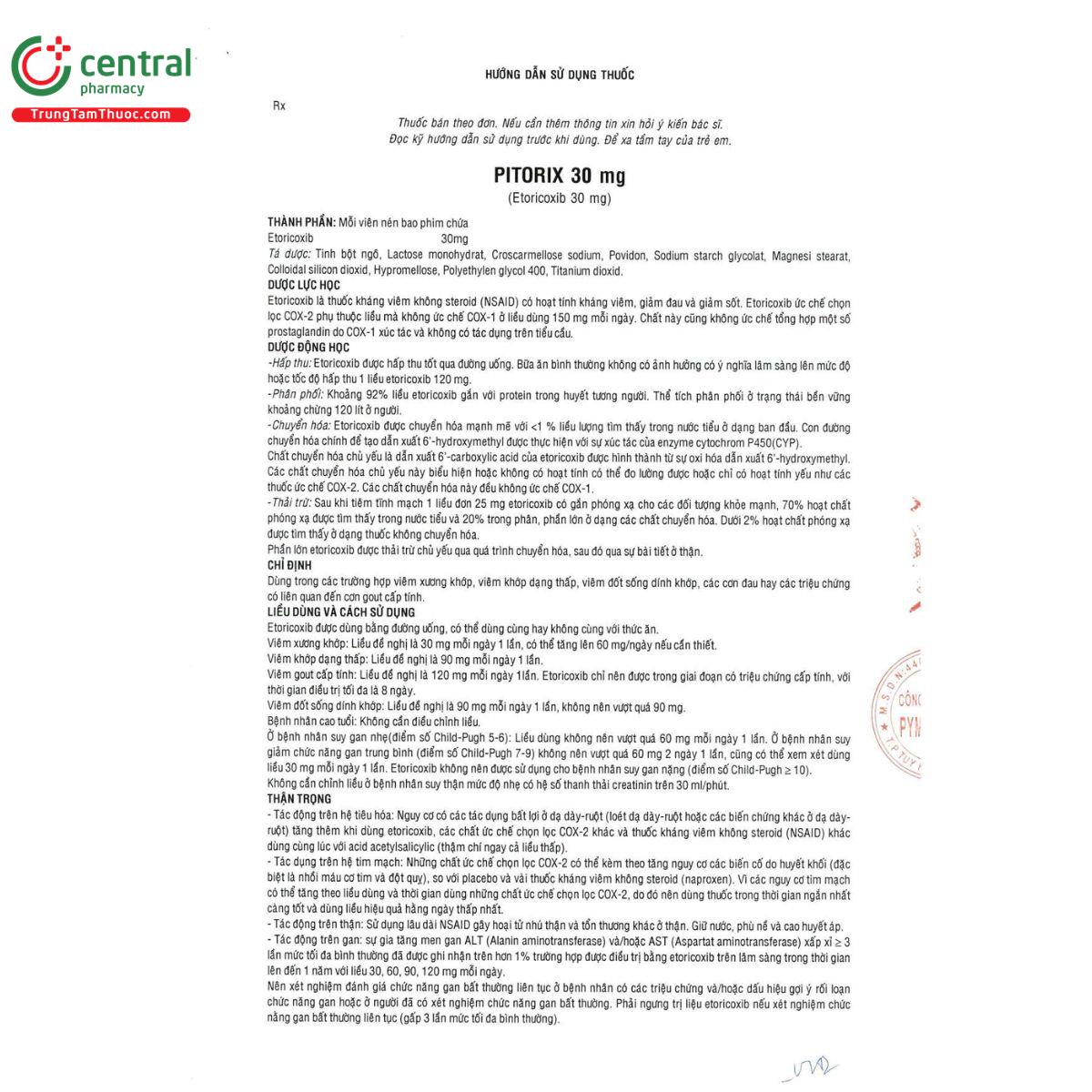 thuoc pitorix 30mg 5 Q6481 thuoc pitorix 30mg 5 Q6481