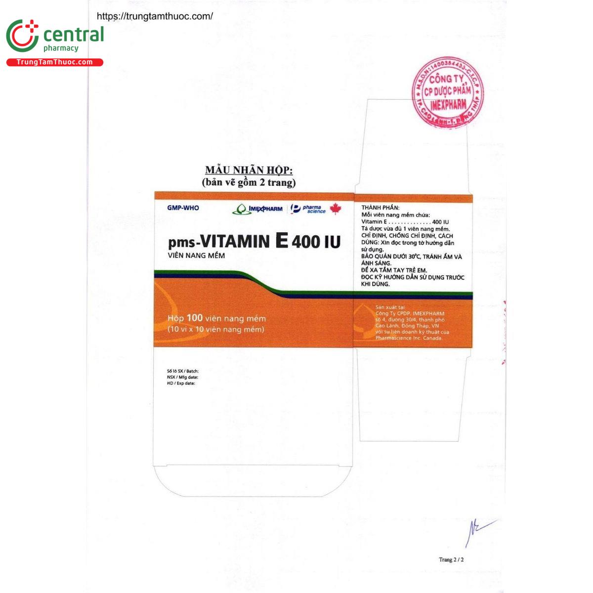thuoc pms vitamin e 400iu imexpharm 3 P6517
