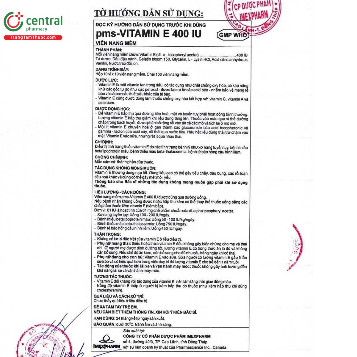 thuoc pms vitamin e 400iu imexpharm 5 V8586