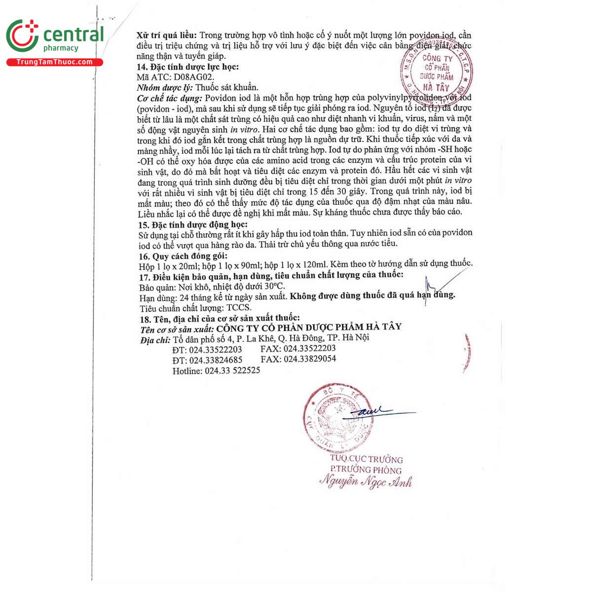 thuoc povidone 10 hataphar 6 P6372 thuoc povidone 10 hataphar 6 P6372