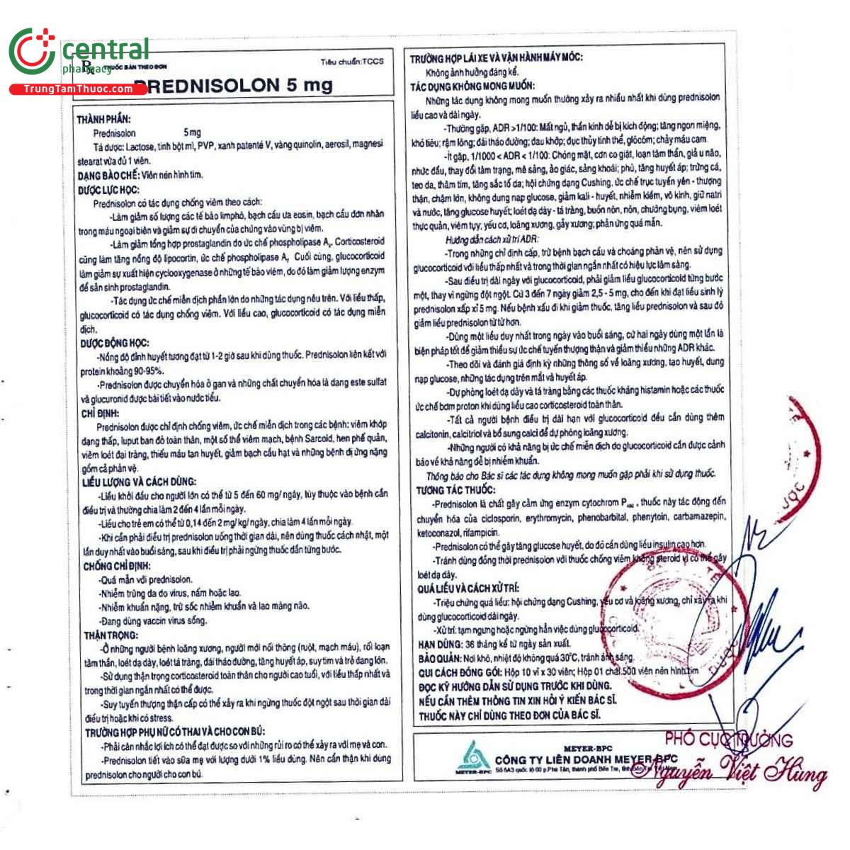 thuoc prednisolon 5mg meyer bpc 4 C1585 thuoc prednisolon 5mg meyer bpc 4 C1585