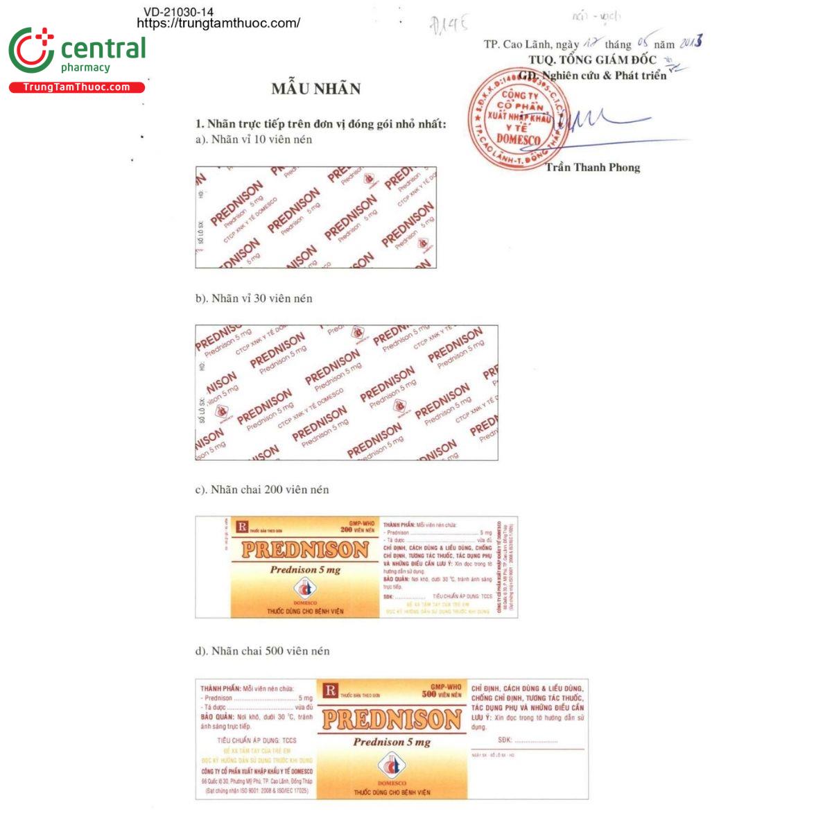 thuoc prednison 5mg domesco vien nen 2 A0230