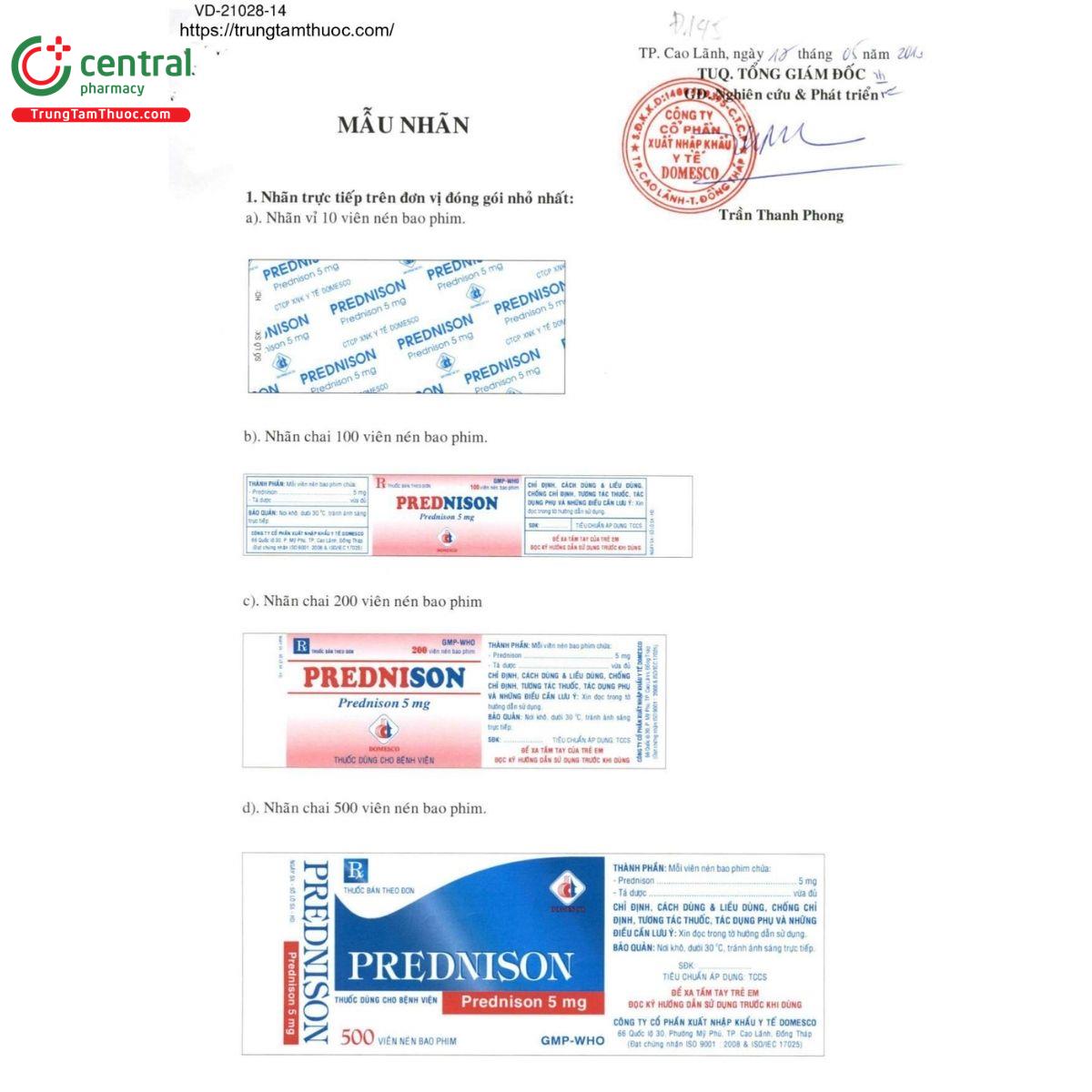 thuoc prednison 5mg domesco vien nen bao phim 2 C0025