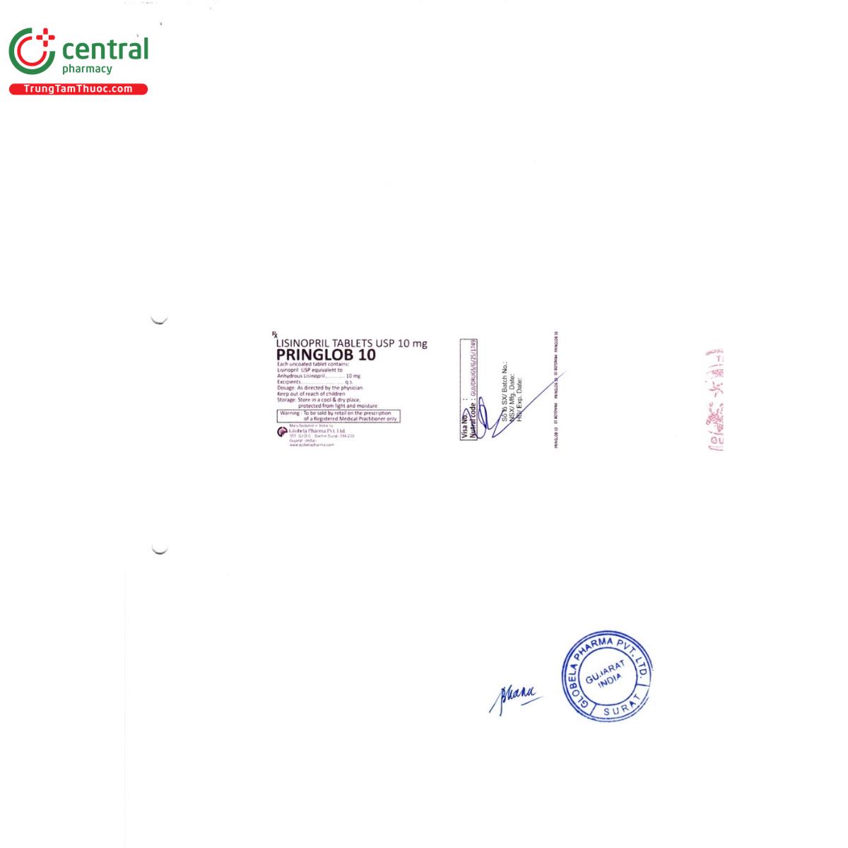 thuoc pringlob 10 3 B0720 thuoc pringlob 10 3 B0720