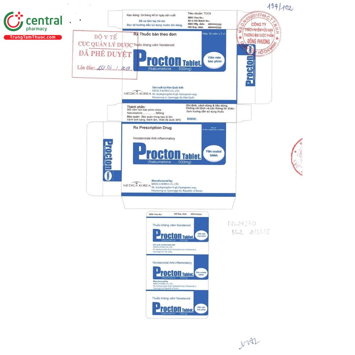 thuoc procton tablet 500mg 2 K4572 thuoc procton tablet 500mg 2 K4572