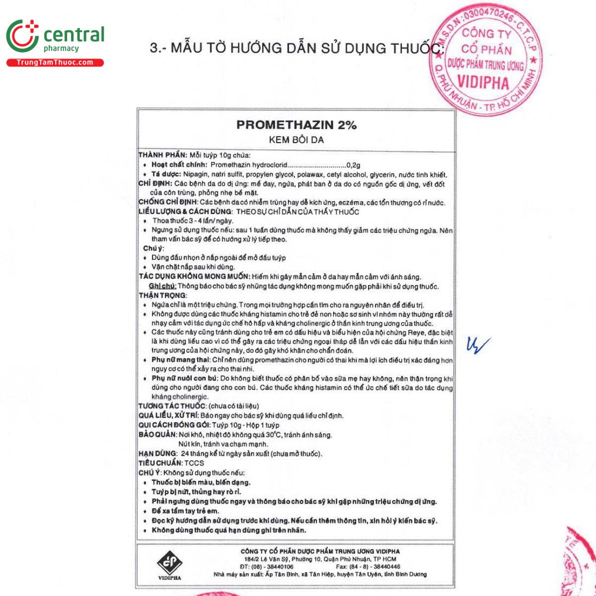 thuoc promethazin 2 vidipha 6 M5428 thuoc promethazin 2 vidipha 6 M5428