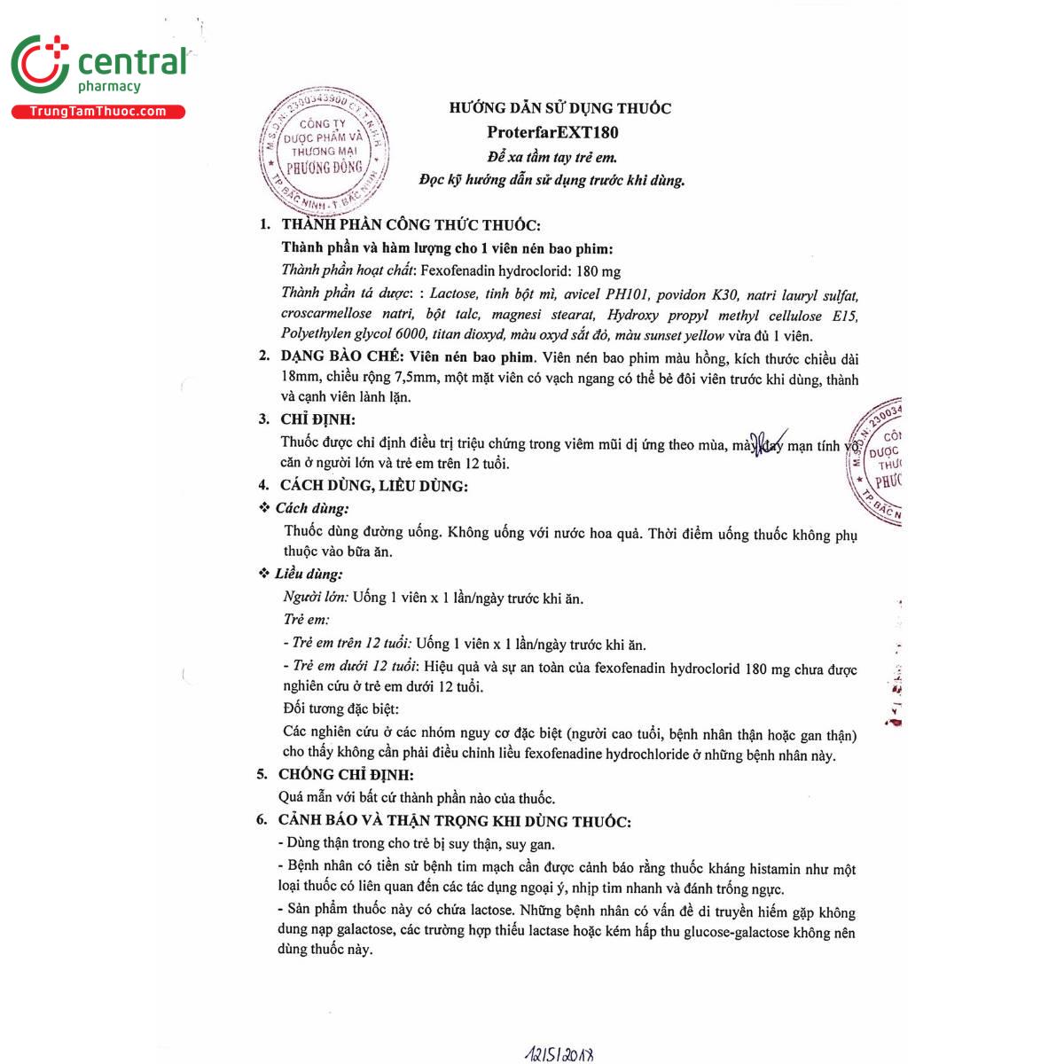 thuoc proterfarext 180 6 J4558 thuoc proterfarext 180 6 J4558