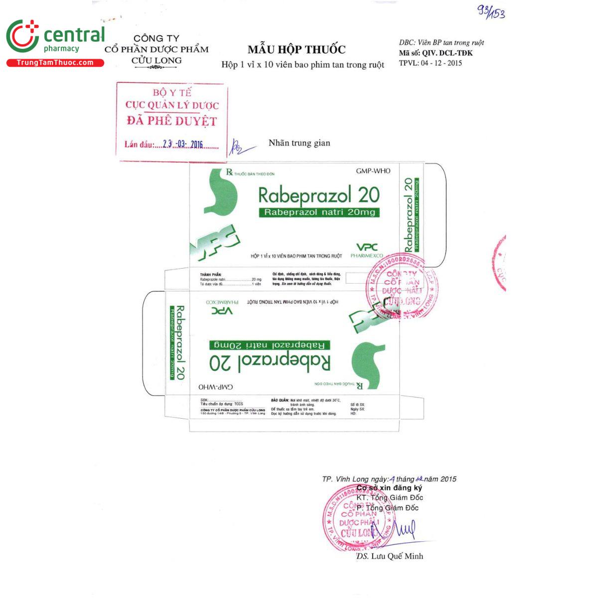 thuoc rabeprazol 20mg pharimexco 3 G2042 thuoc rabeprazol 20mg pharimexco 3 G2042