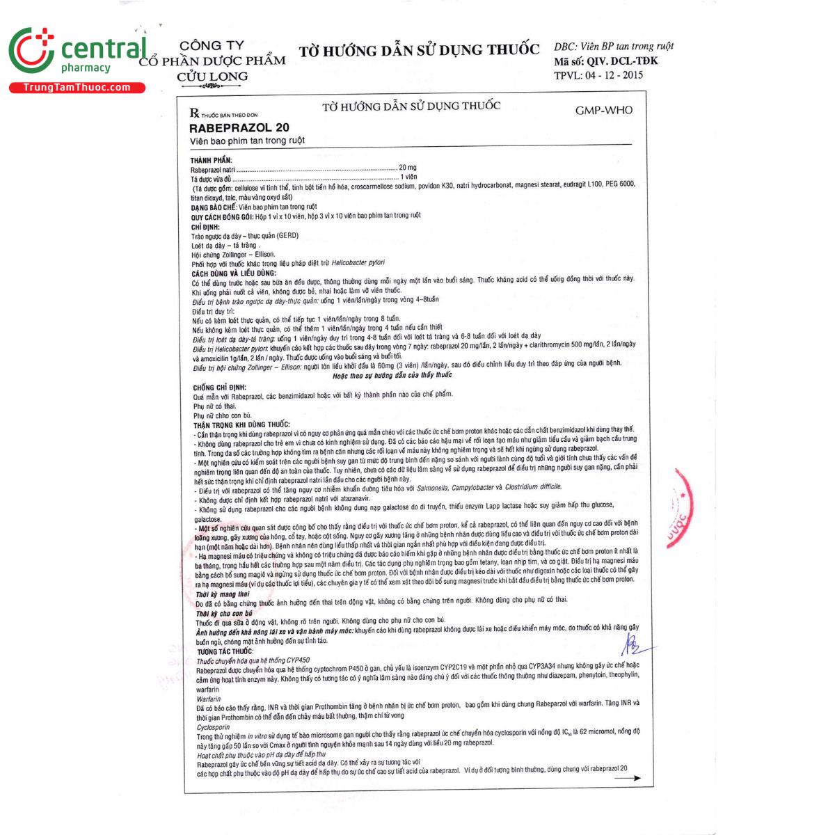 thuoc rabeprazol 20mg pharimexco 5 A0217 thuoc rabeprazol 20mg pharimexco 5 A0217