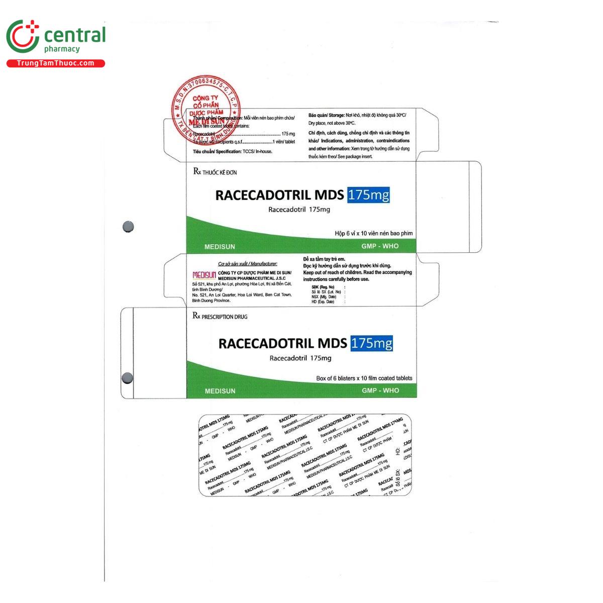 thuoc racecadotril mds 175mg 2 O5724 thuoc racecadotril mds 175mg 2 O5724