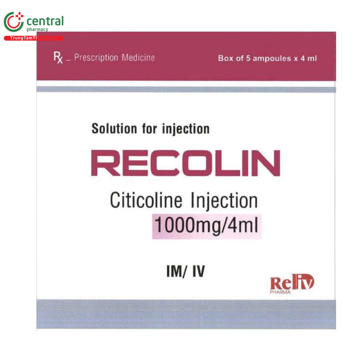 thuoc recolin 1000mg 4ml 1 K4035 thuoc recolin 1000mg 4ml 1 K4035
