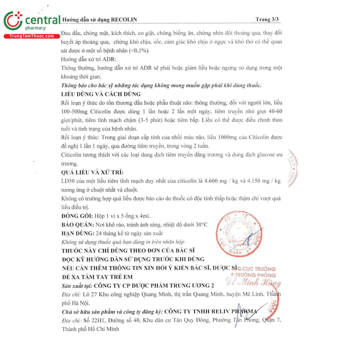 thuoc recolin 1000mg 4ml 6 Q6575 thuoc recolin 1000mg 4ml 6 Q6575