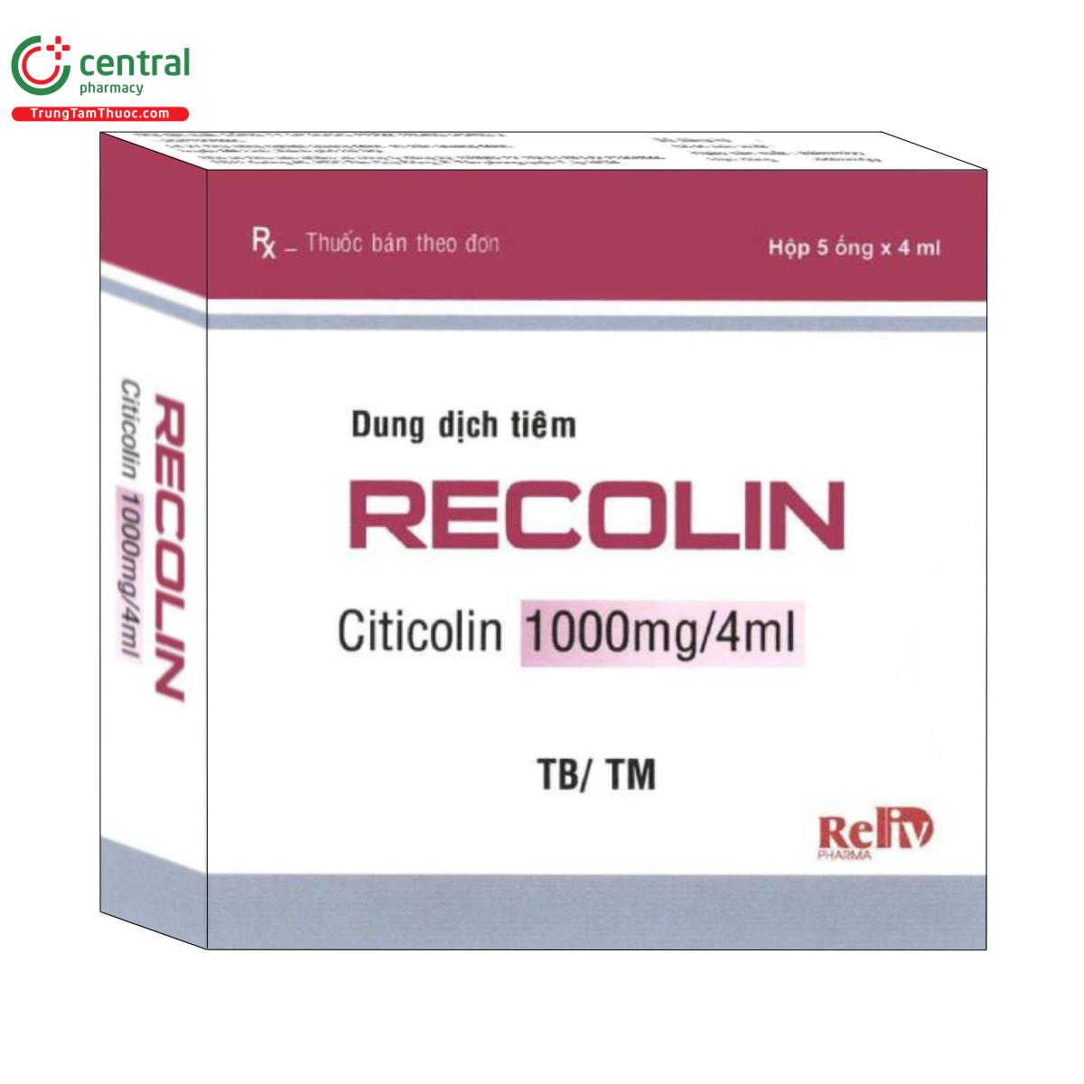 thuoc recolin 1000mg 4ml K4001 thuoc recolin 1000mg 4ml K4001