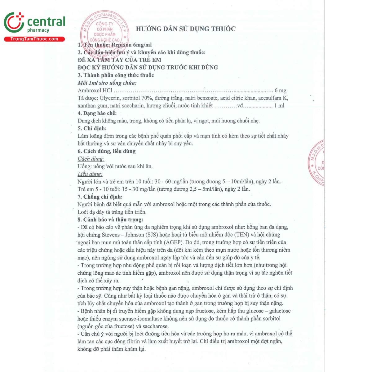 thuoc repixon 6mg ml 6 E1584 thuoc repixon 6mg ml 6 E1584