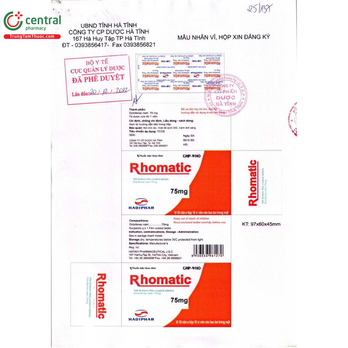 thuoc rhomatic 75mg 2 A0154 thuoc rhomatic 75mg 2 A0154