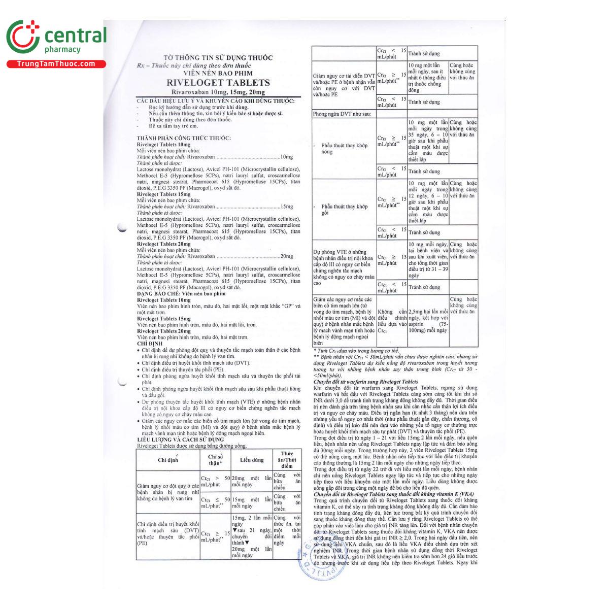 thuoc riveloget tablets 1 J3011