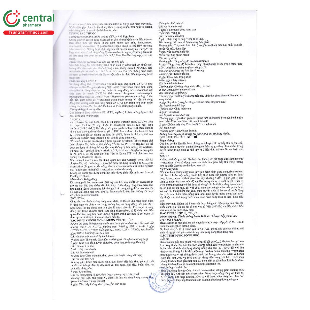 thuoc riveloget tablets 3 B0385