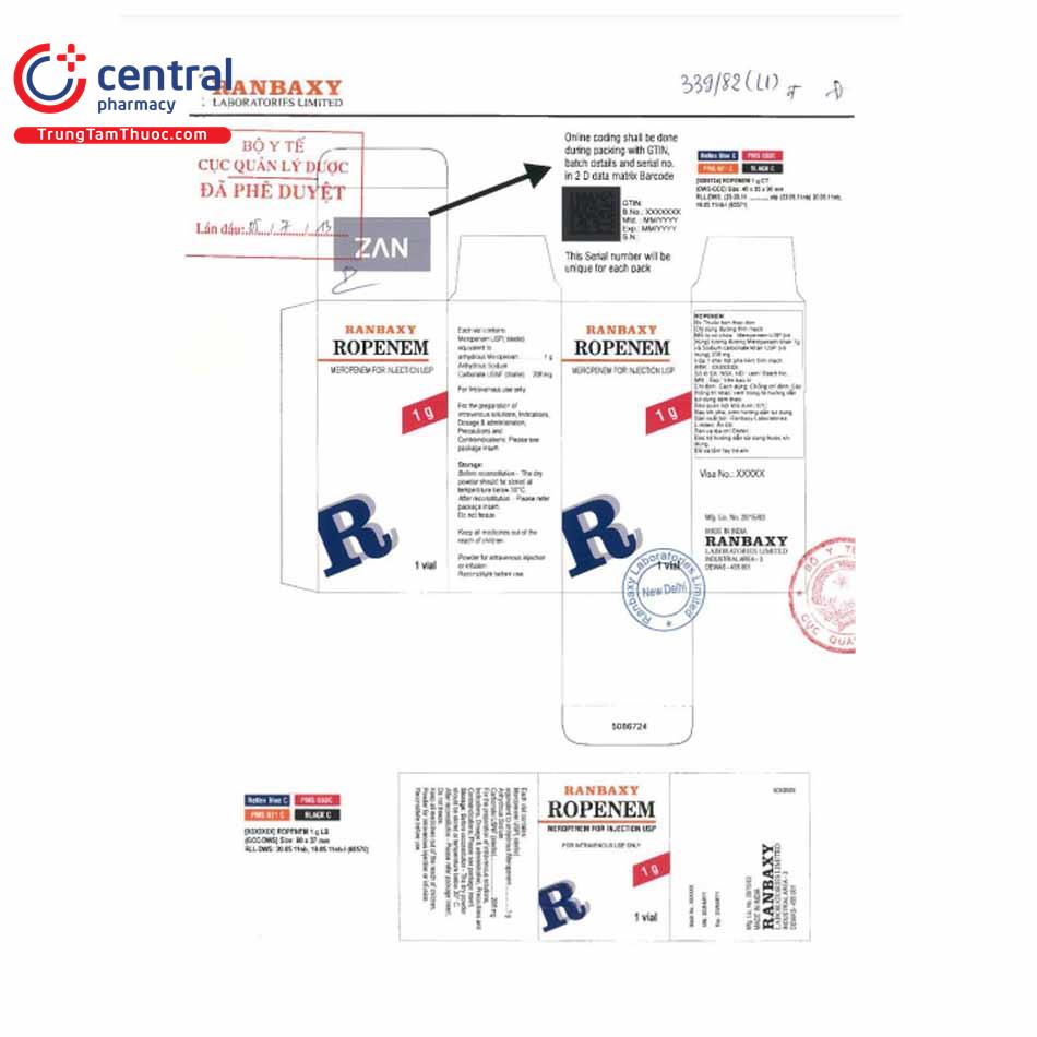 thuoc ropenem 1g 2 T7727