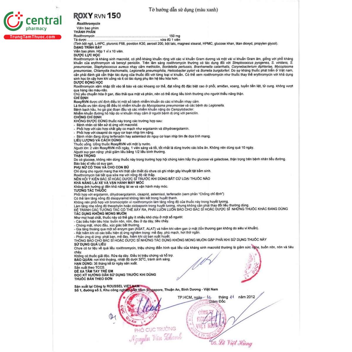 thuoc roxy rvn 150 4 S7653 thuoc roxy rvn 150 4 S7653