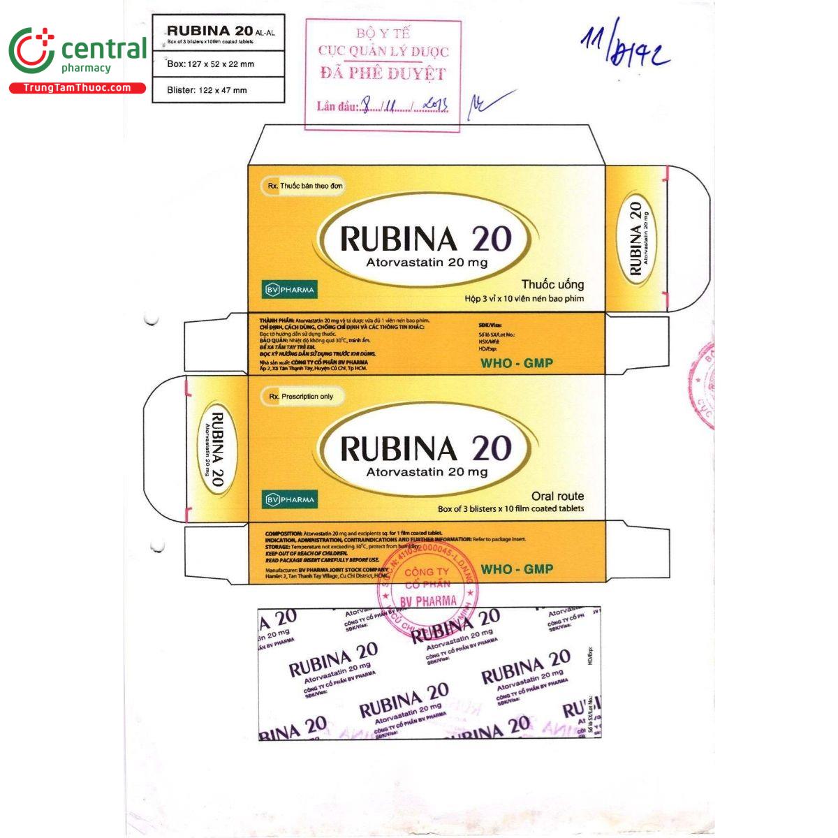 thuoc rubina 20 3 M4137 thuoc rubina 20 3 M4137