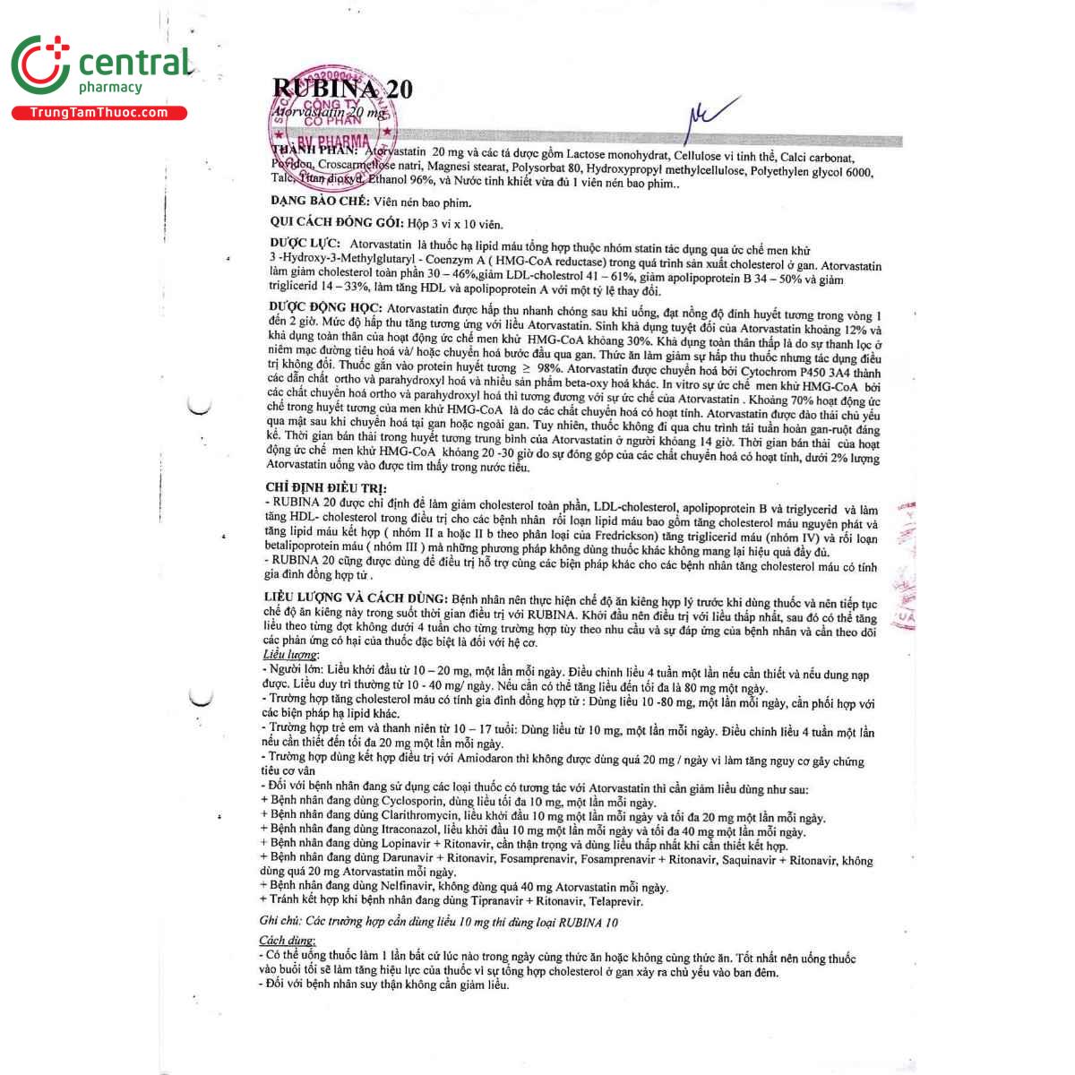 thuoc rubina 20 4 P6216 thuoc rubina 20 4 P6216