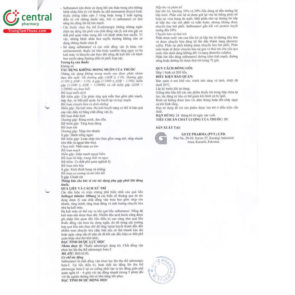 thuoc salboget pressurised inhalation 100mcg 4 U8372 thuoc salboget pressurised inhalation 100mcg 4 U8372