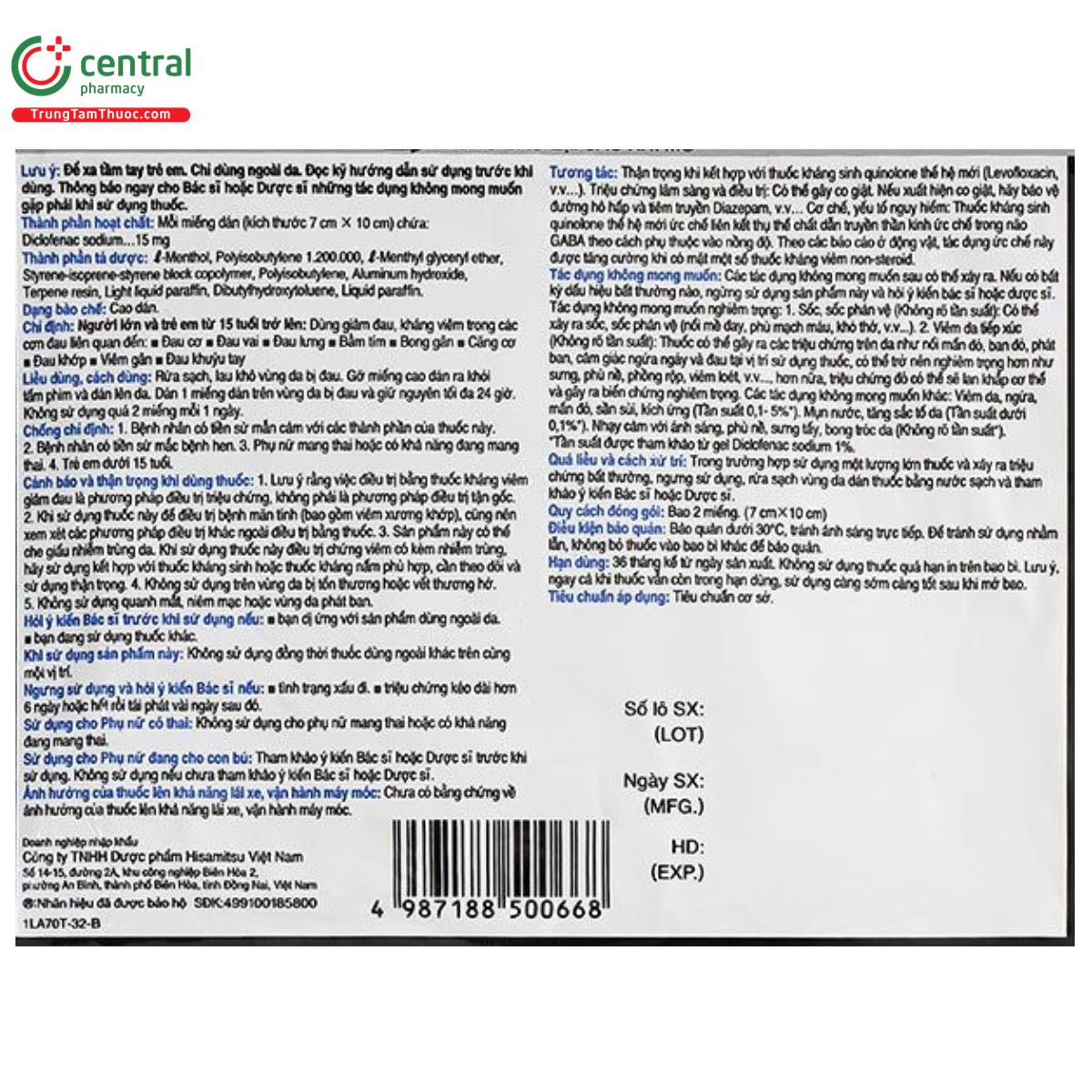 thuoc salonpas diclofenac patch 14 Q6111 thuoc salonpas diclofenac patch 14 Q6111