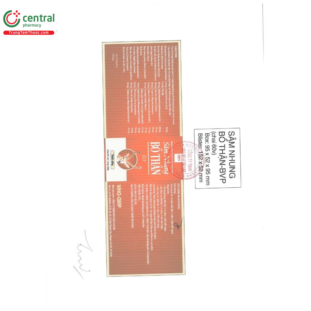 thuoc sam nhung bo than bvp 10 D1818 thuoc sam nhung bo than bvp 10 D1818