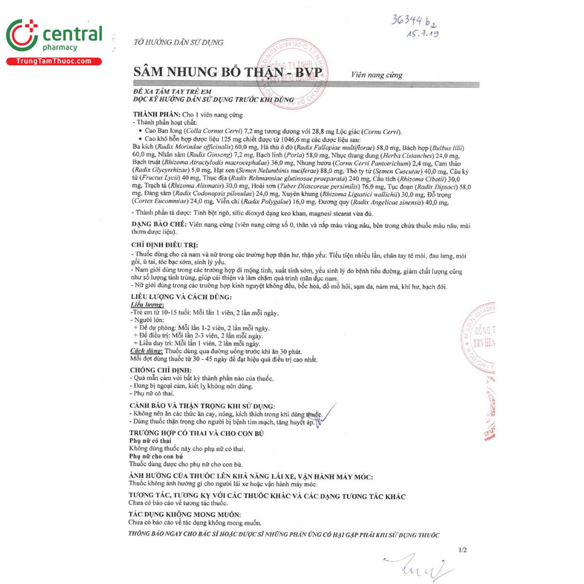 thuoc sam nhung bo than bvp 11 P6524 thuoc sam nhung bo than bvp 11 P6524