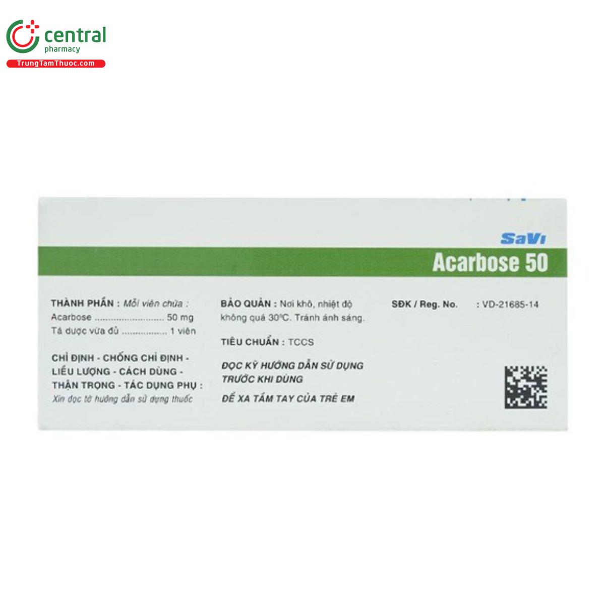 thuoc savi acarbose 50 2 R6833 thuoc savi acarbose 50 2 R6833