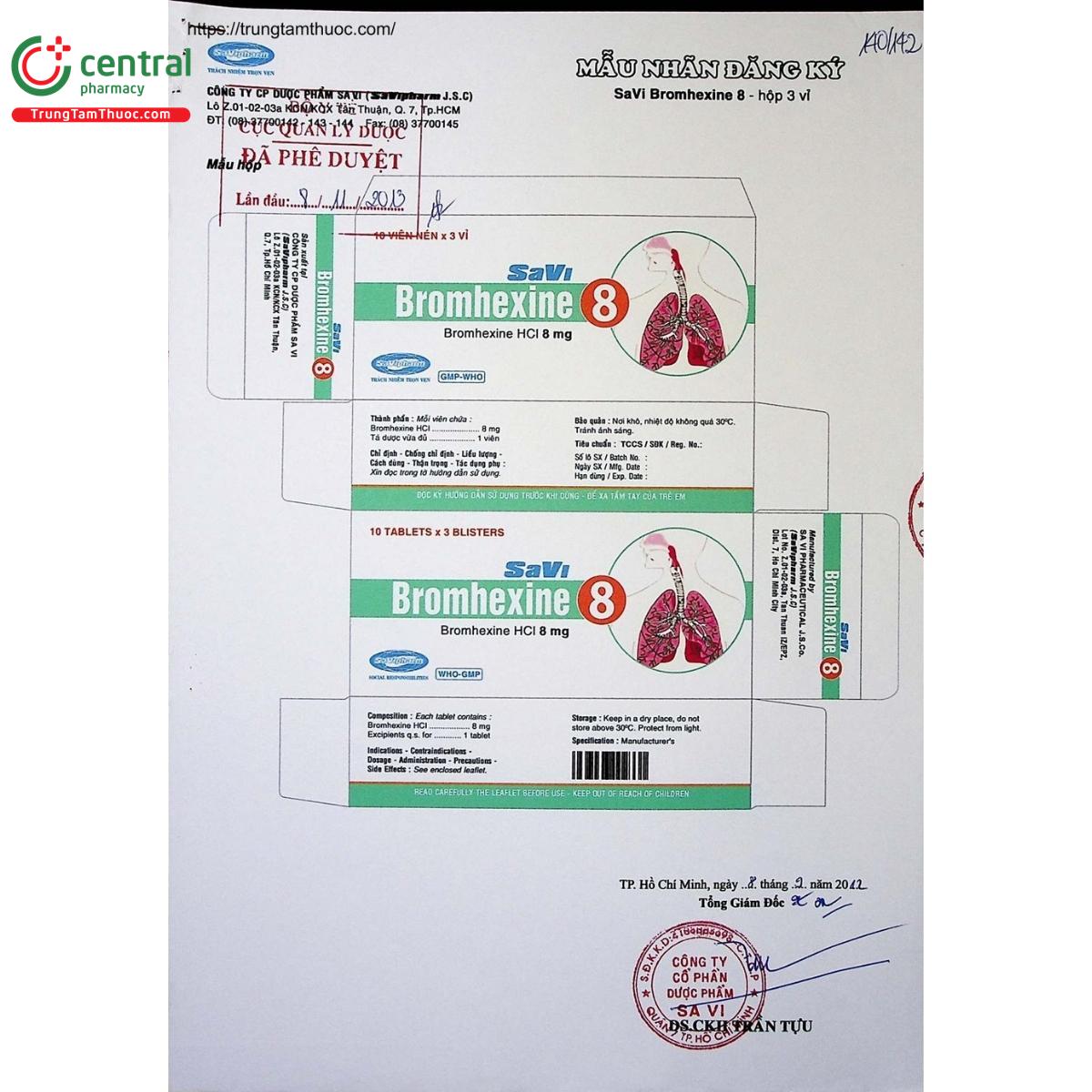 thuoc savi bromhexine 8mg 2 S7334 thuoc savi bromhexine 8mg 2 S7334