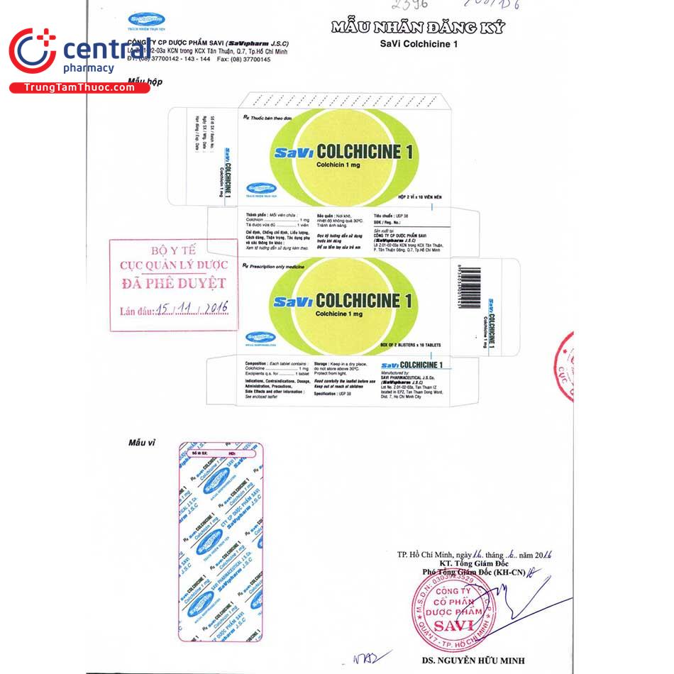 thuoc savi colchicine 1 4 D1562