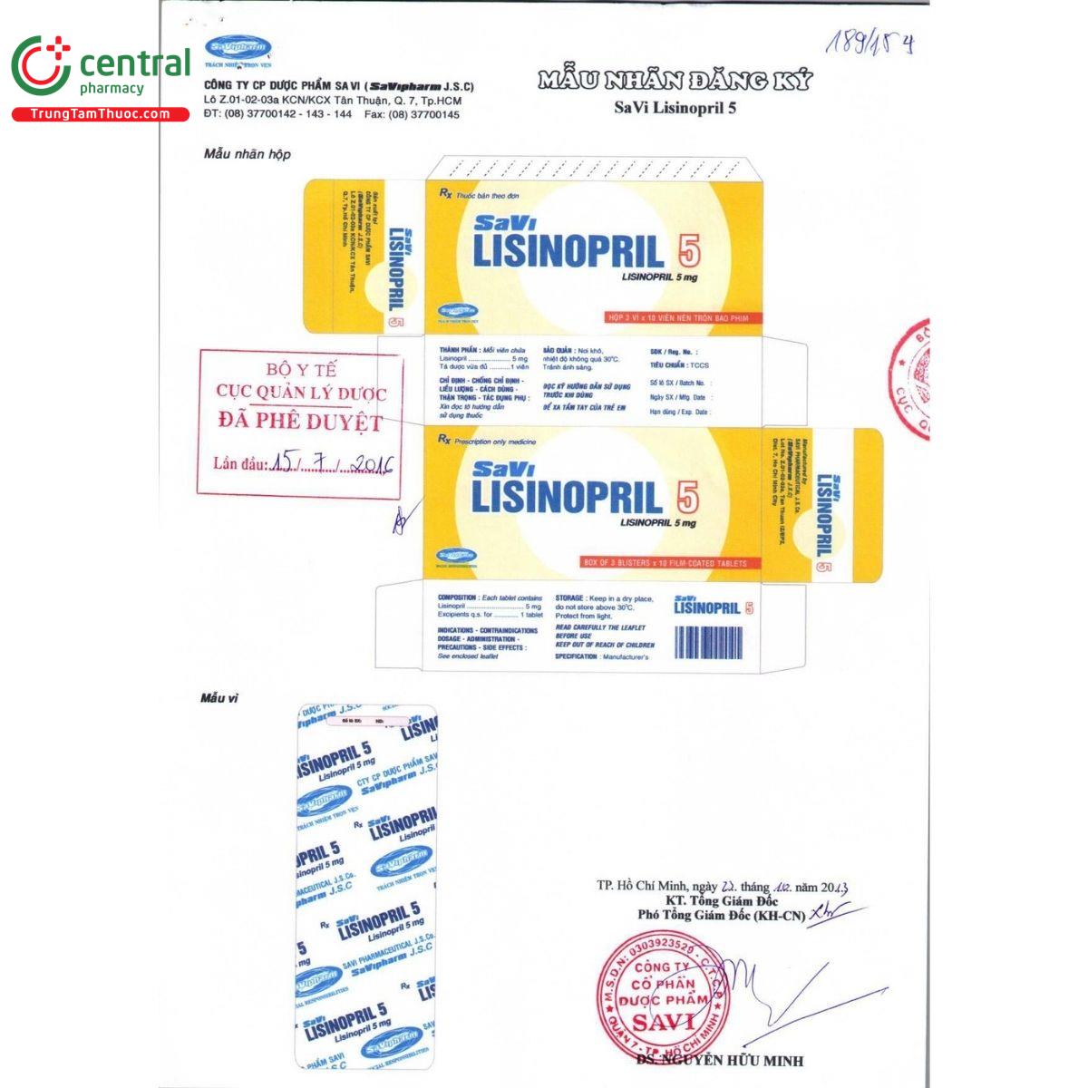 thuoc savi lisinopril 5 2 A0342 thuoc savi lisinopril 5 2 A0342