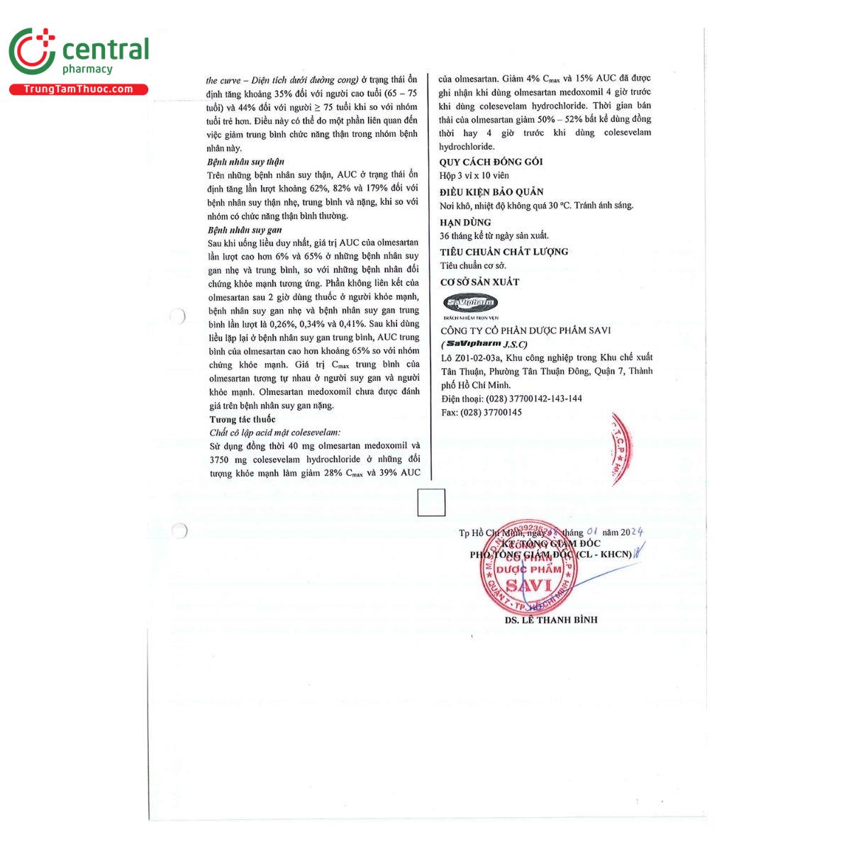 thuoc savi olmesartan 10 10 T8725 thuoc savi olmesartan 10 10 T8725