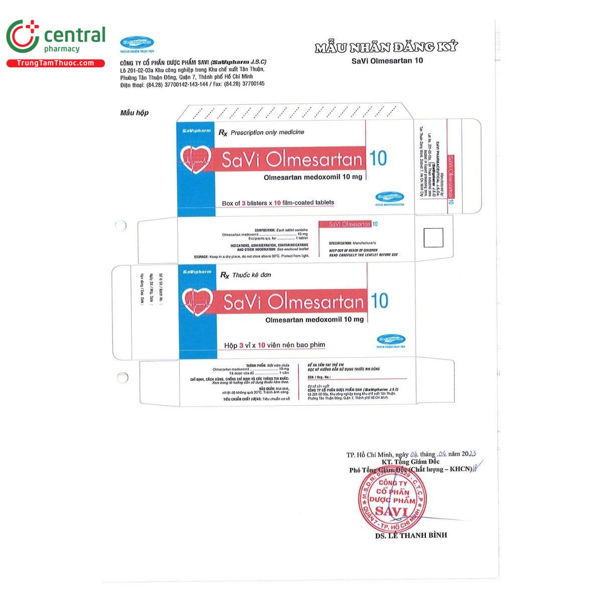 thuoc savi olmesartan 10 2 V8136 thuoc savi olmesartan 10 2 V8136