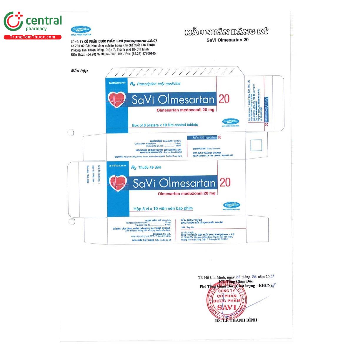 thuoc savi olmesartan 20 2 U8833 thuoc savi olmesartan 20 2 U8833