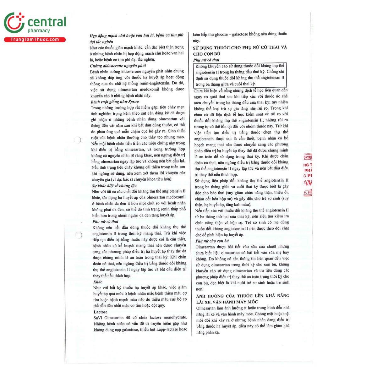 thuoc savi olmesartan 40 6 T7284