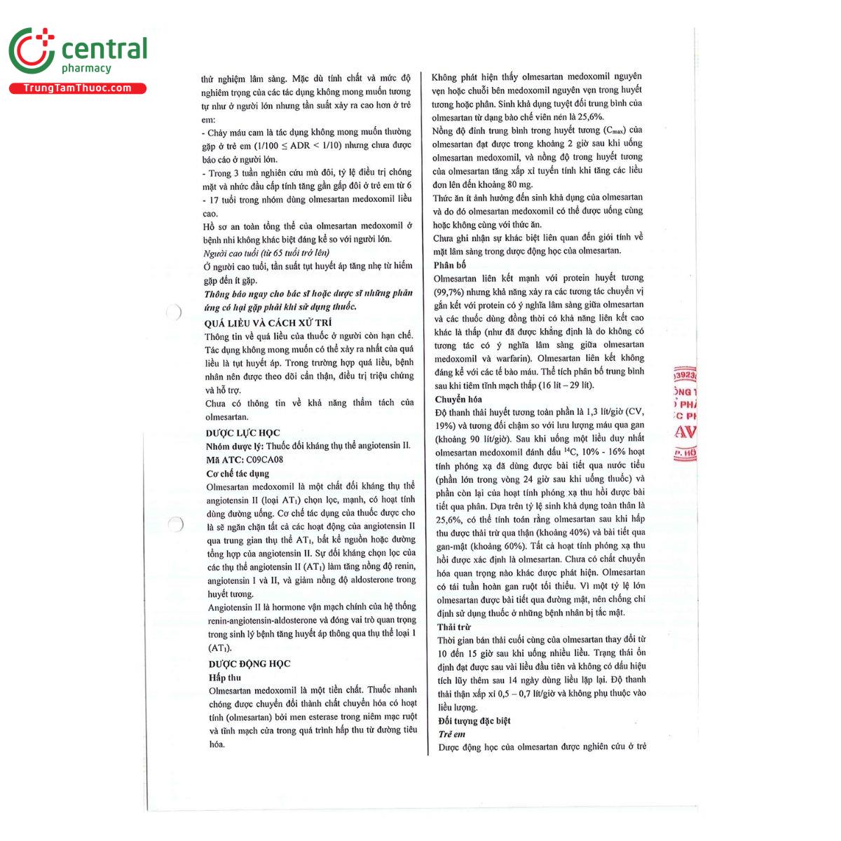 thuoc savi olmesartan 40 9 V8460